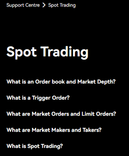 Support center -- all spot trading articles.