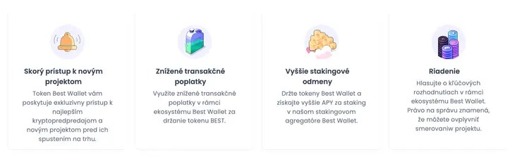 výhody pre držiteľov kryptomeny BEST