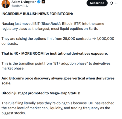 X post explaining the impact of NASDAQ actions.