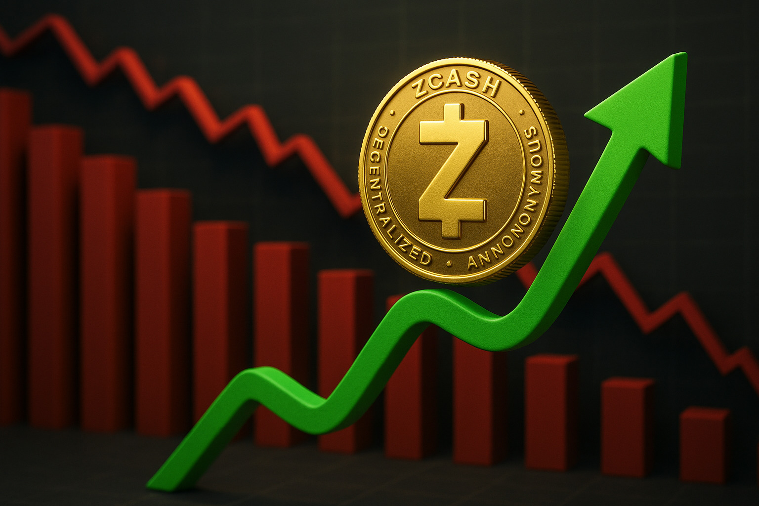 Zcash rośnie, gdy reszta pozostaje wczerwieni