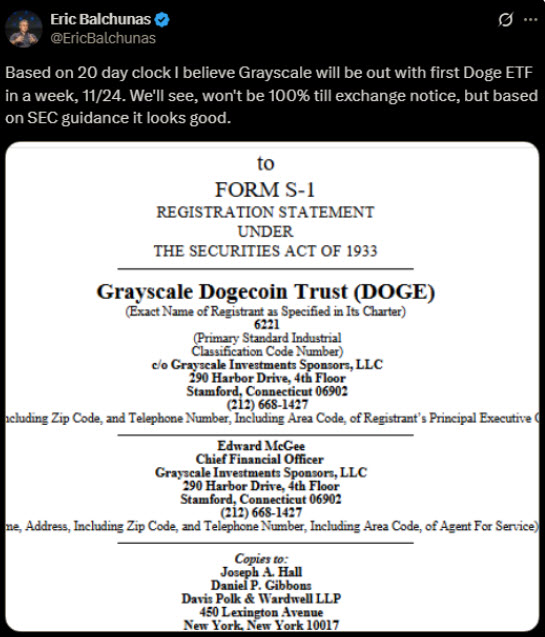 นักวิเคราะห์จาก Bloomberg ได้แสดงความคิดเห็นว่ากองทุนอาจเปิดตัวในวันที่ 24 พฤศจิกายน