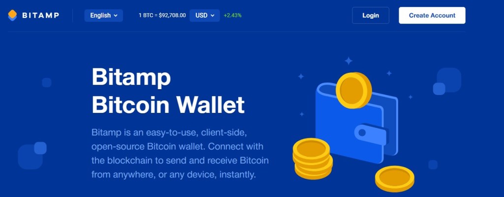 Bitamp, Simple Browser Based Bitcoin Wallet With Instant Self Custody