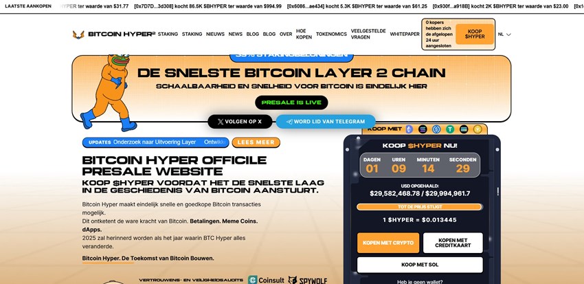 Bitcoin Hyper presale als “high beta” funnel naast Solana nieuws