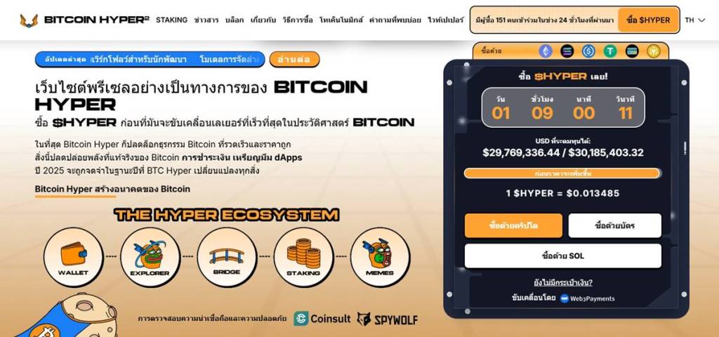 หน้าเว็บพรีเซล HYPER