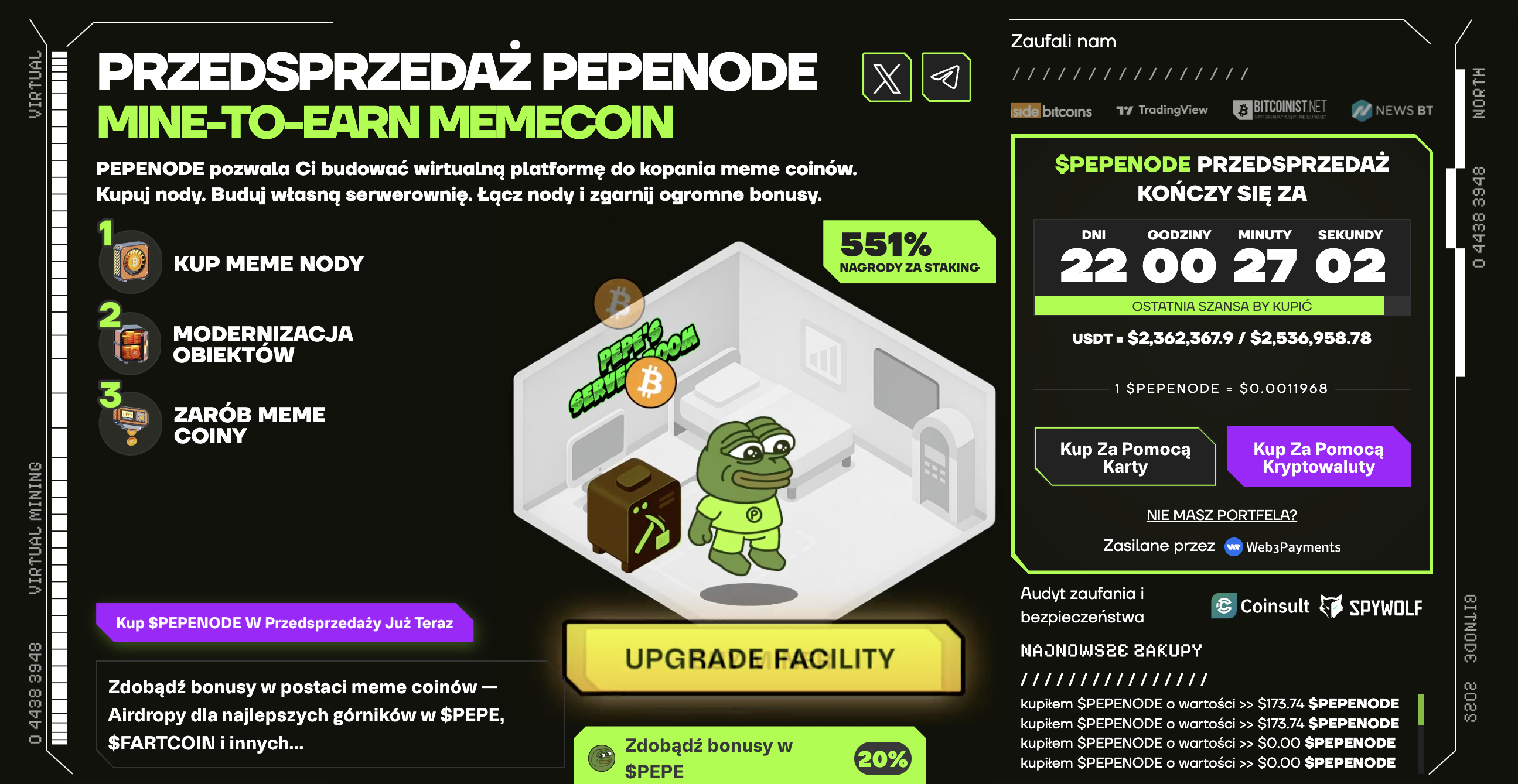 Pepenode ostatnie 22 dni