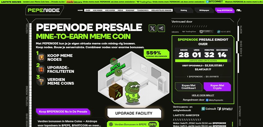 Pepenode presale als funnel binnen opkomende crypto