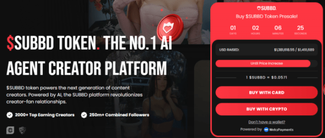 SUBBD Token’s presale numbers and ecosystem.