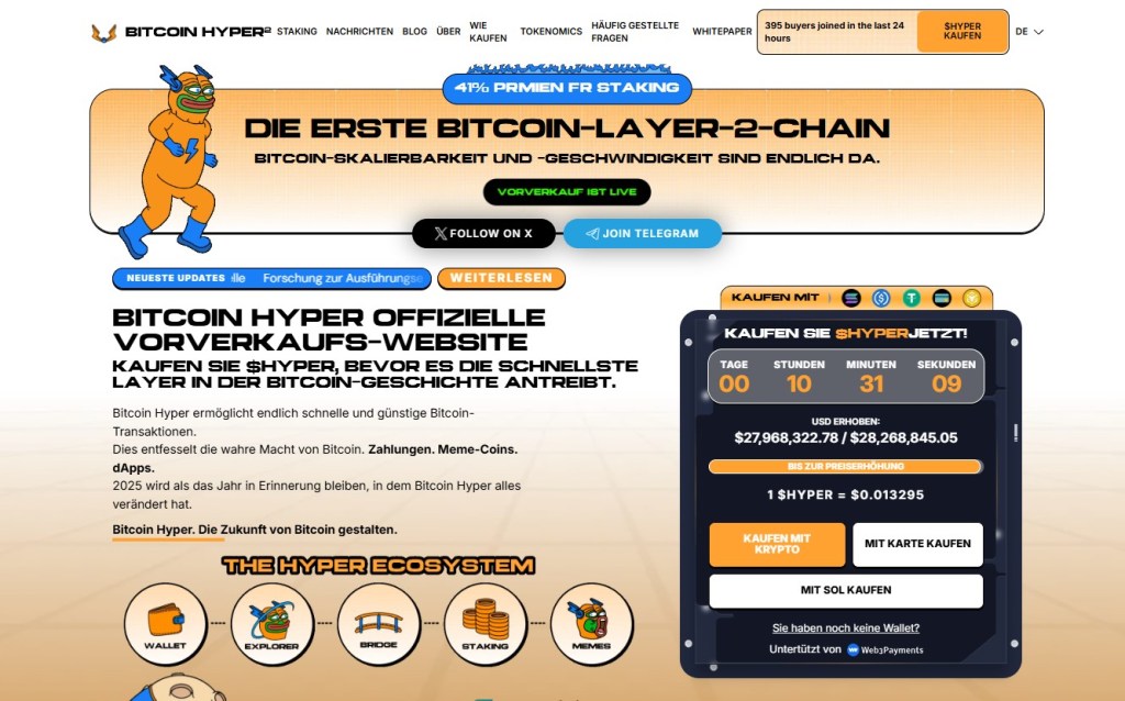Bitcoin Hyper (HYPER) als Krypto zum Beobachten sauber spielen