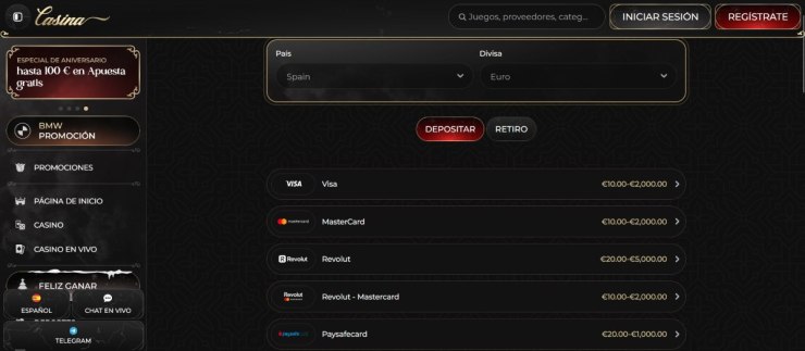 Casina permite depositar con criptomonedas y monedas fiat