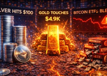 Crypto Capital Rotates To Metals: Silver Hits $100, Gold Touches $5K While Bitcoin ETFs Bleed