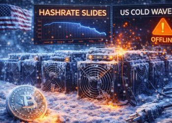 Bitcoin Hashrate Slides: US Cold Wave Knocks Mining Rigs Offline