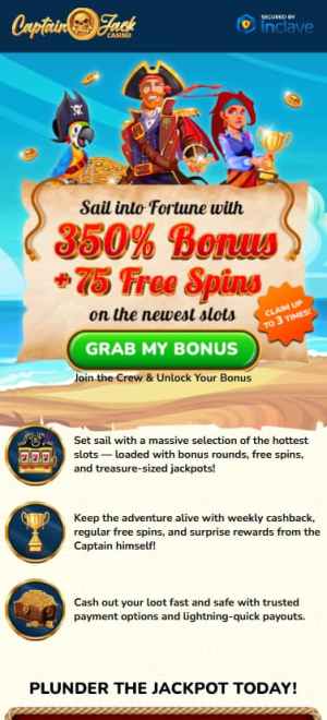 Captain Jack Casino mobile screenshot, top baccarat site