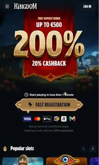 Screenshot of Curacao not on Gamstop Kingdom casino