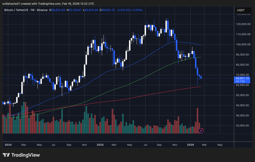 Le BTC se consolide sous un seuil critique | Source : Graphique BTCUSDT sur TradingView