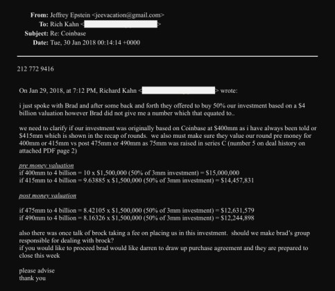 Epstein's leaked email.