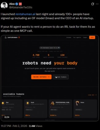 The dev's X post announcing the ai platform.