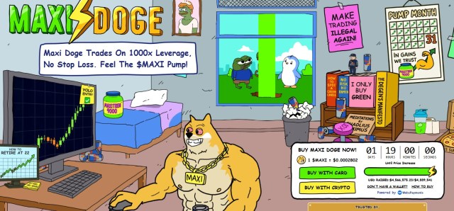 Maxi Doge's presale numbers.