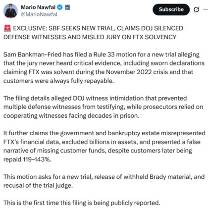 X post sharing appeal information. 