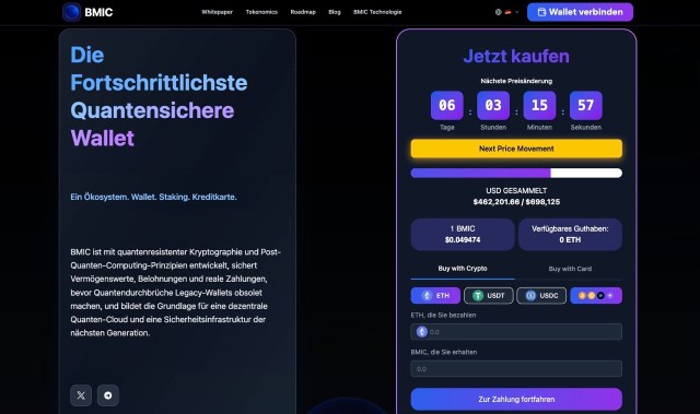 BMIC Presale Webseite